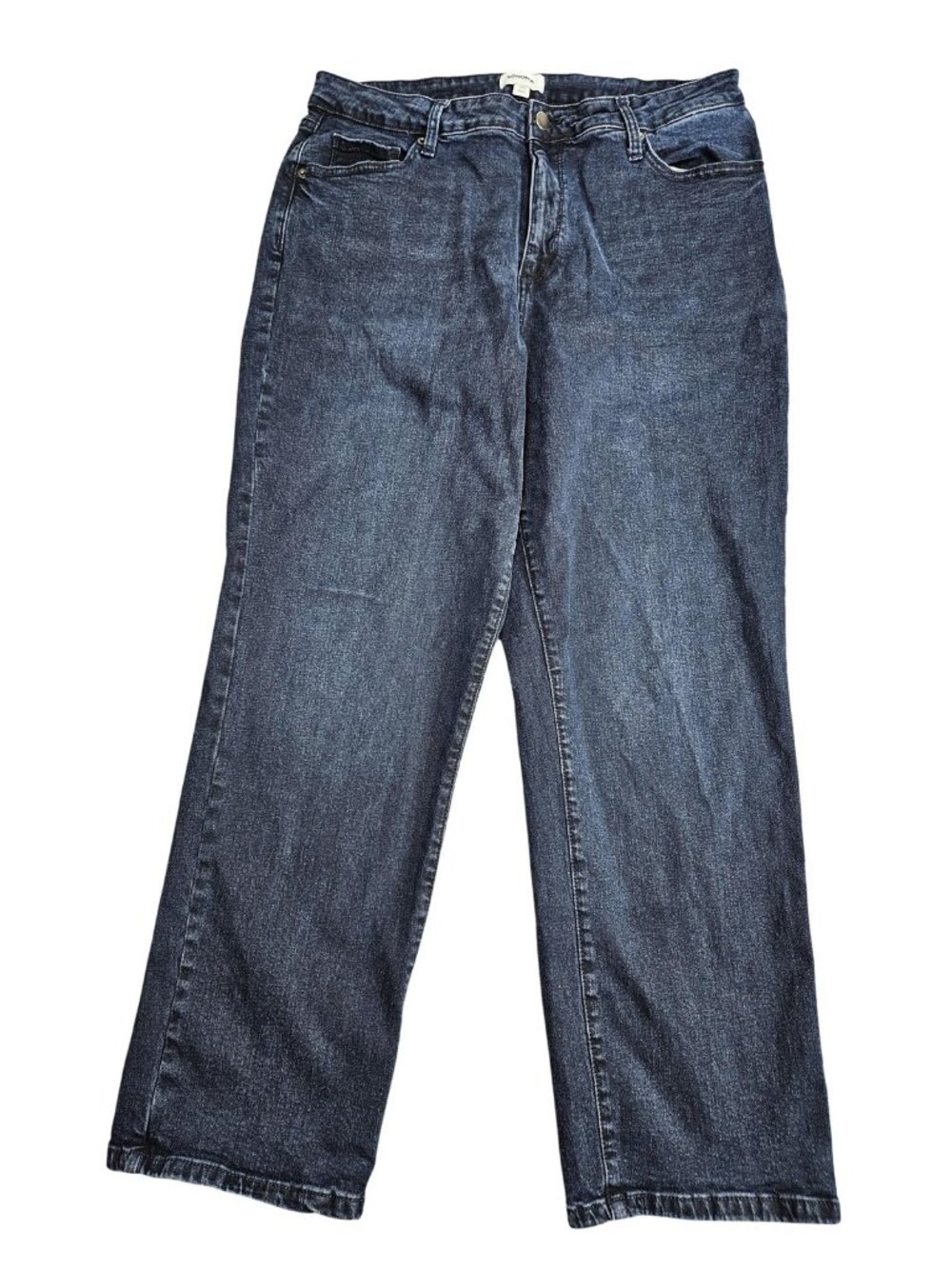 Sonoma Goods For Life High Rise Straight Jeans Womens 18R Blue Dark Wash Stretch